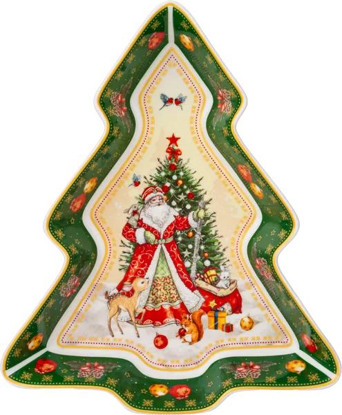 Изображение Блюдо 25*21см елка Лефард дед мороз фарфор Лефард , 1 шт