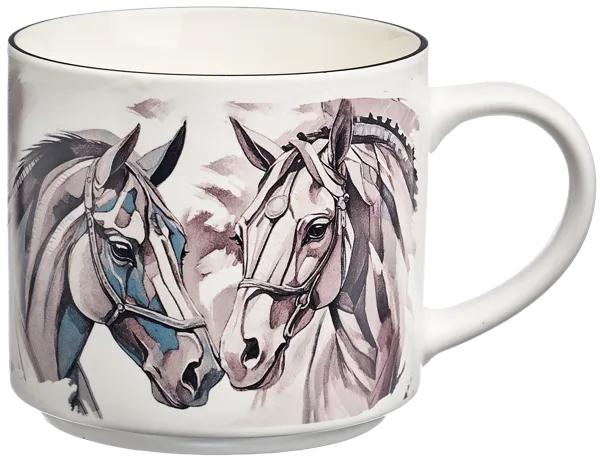 Изображение Кружка 500мл серебро Лефард лошади фарфор Лефард , 1 шт