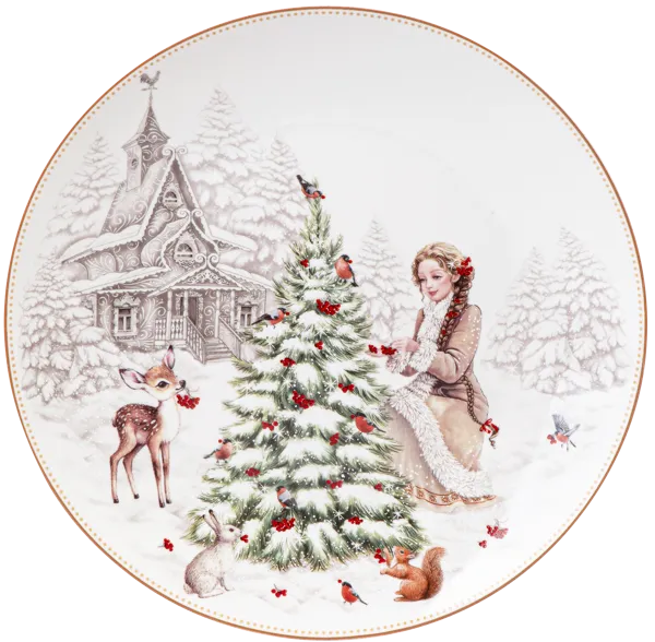 Изображение Тарелка 20,5см закусочная Лефард морозко елка фарфор Лефард , 1 шт