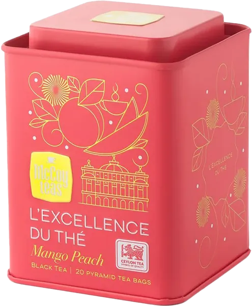 Изображение Чай черный в пирамидках Маккой манго персик Маккой Цейлон ж/б, 20*2 г