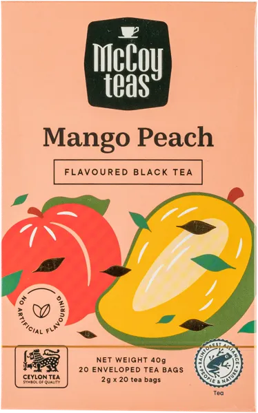 Изображение Чай черный в пакетиках Маккой манго персик Маккой Цейлон кор, 20*2 г