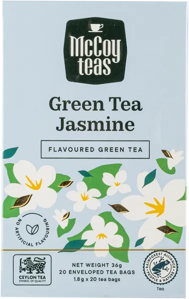 Изображение Чай зеленый в пакетиках Маккой жасмин Маккой Цейлон кор, 20*1,8 г