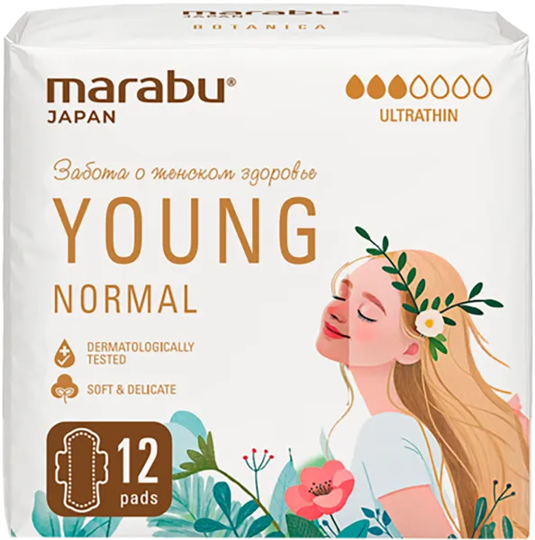 Изображение Прокладки нормал янг Марабу ультратонкие Фуцзянь Нова м/у, 12 шт