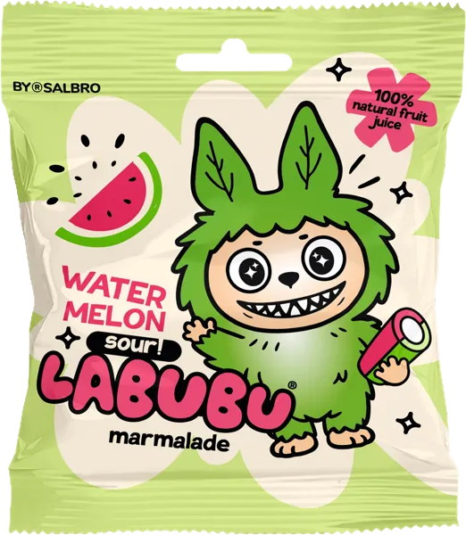 Изображение Мармелад жевательный Лабубу арбуз кислый карандаш Салбро м/у, 45 г