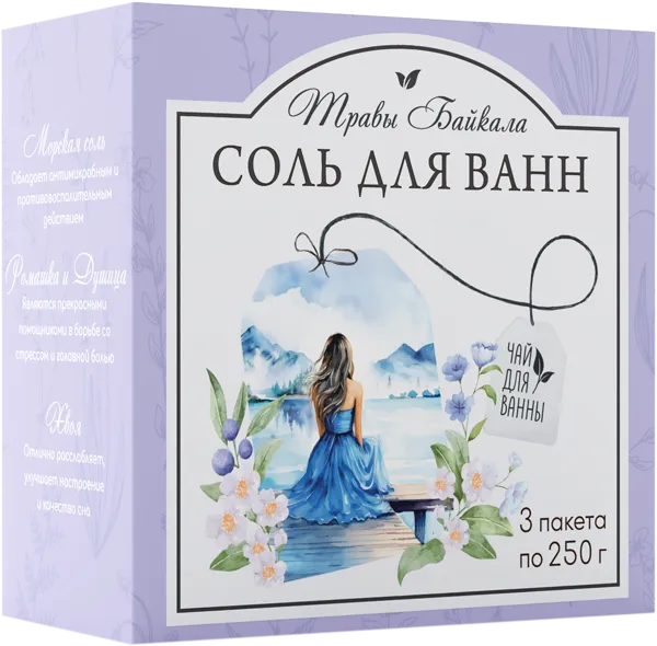 Изображение Соль для ванны Илецкая травы байкал Ресурс-Ф к/у, 750 г