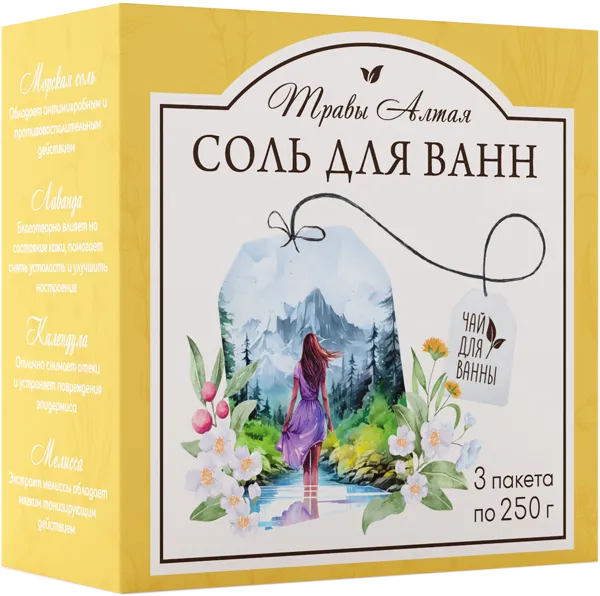 Изображение Соль для ванны Илецкая травы алтая Ресурс-Ф к/у, 750 г