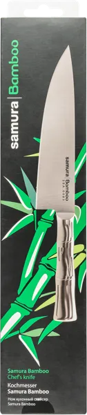 Изображение Нож 32см шеф Самура бамбу металическая рукоят Самура п/у, 1 шт