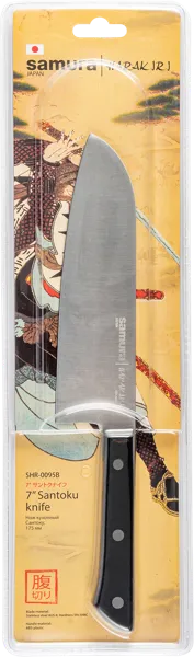 Изображение Нож 29,5см сантоку Самура харакири черный Самура п/у, 1 шт