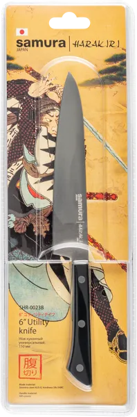 Изображение Нож 25,8см универсальный Самура харакири черный Самура п/у, 1 шт
