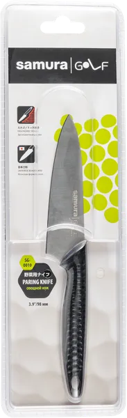 Изображение Нож 29,8см для овощей Самура гольф черный Самура п/у, 1 шт