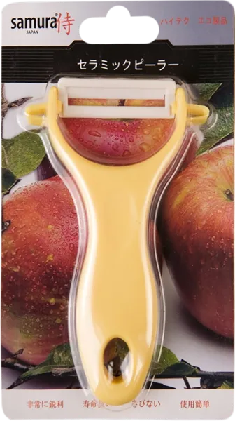 Изображение Овощечистка желтая Самура инка с керамическим лезви Самура п/у, 1 шт