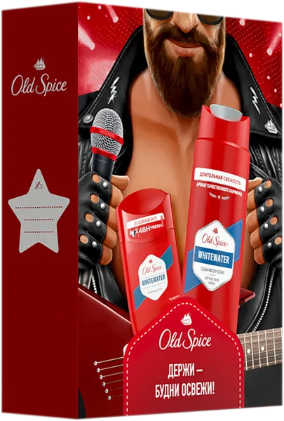 Изображение Набор подарочный для мужчин Олд спайс уайтуотер дезодорант+гель для душа Проктер Энд Гэмбл к/у, 1 шт