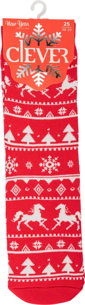 Изображение Носки размер 25 женские Клевер Д955С красные Клевер м/у, 1 пара