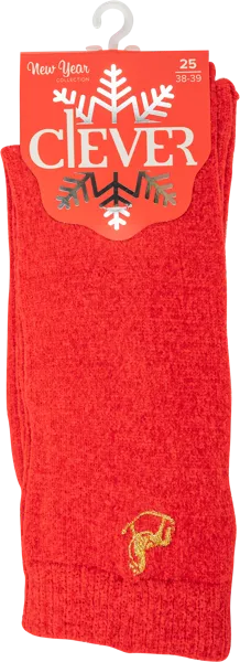 Изображение Носки размер 25 женские Клевер Д2550П красные Клевер м/у, 1 пара