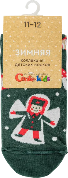 Изображение Носки размер 11-12 детские Конте Кидс 21С-64СП темно-зеленые Конте СПА м/у, 1 пара