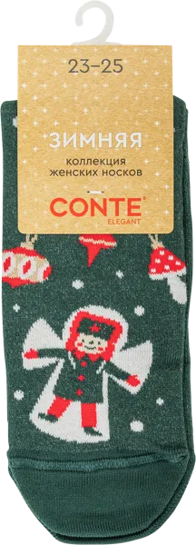 Изображение Носки размер 23-25 женские Конте 21С-76СП темно-зеленые Конте СПА м/у, 1 пара