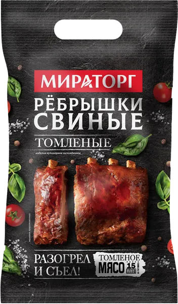 Изображение Ребрышки томленые Мираторг свиные Мираторг-Курск пакет, 500 г