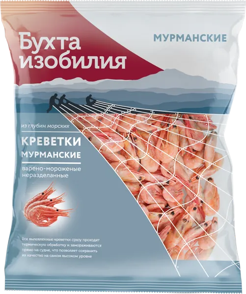 Изображение Морепродукты замороженные в/м Бухта Изобилия креветки Мурманские Роял Гринланд м/у, 500 г
