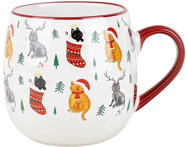 Изображение Кружка 425мл белая Эспрадо пуловер кошки фарфор Эспрадо м/у, 1 шт