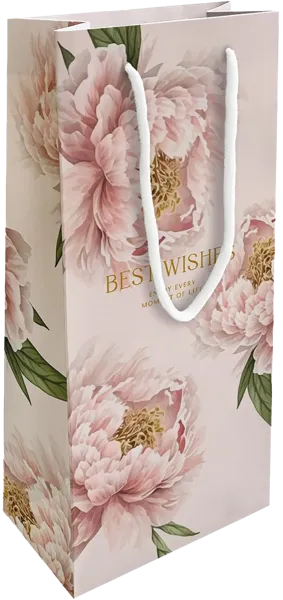 Изображение Пакет 15*32см для бутылок Би Смарт пион персиковый Иу Антэнг Пэкэджинг , 1 шт