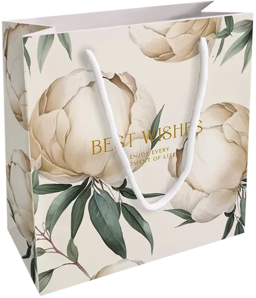 Изображение Пакет 20*20см бумажный Би Смарт пион айвори Иу Антэнг Пэкэджинг , 1 шт