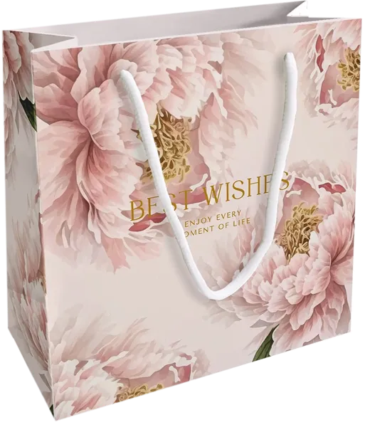 Изображение Пакет 20*20см бумажный Би Смарт пион персиковый Иу Антэнг Пэкэджинг , 1 шт