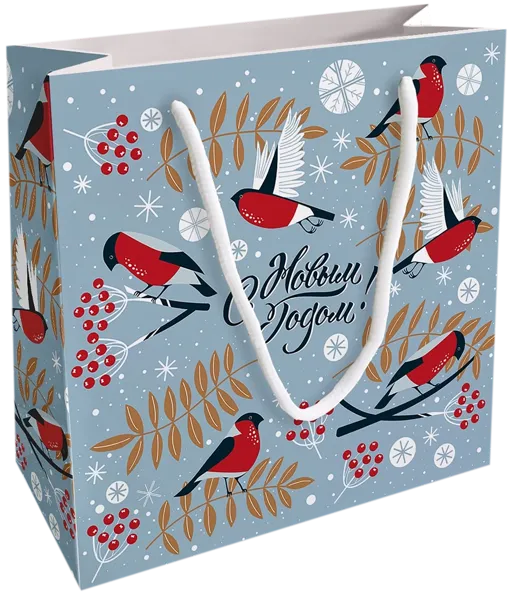 Изображение Пакет 20*20см бумажный Би Смарт фрост снегири Иу Антэнг Пэкэджинг , 1 шт
