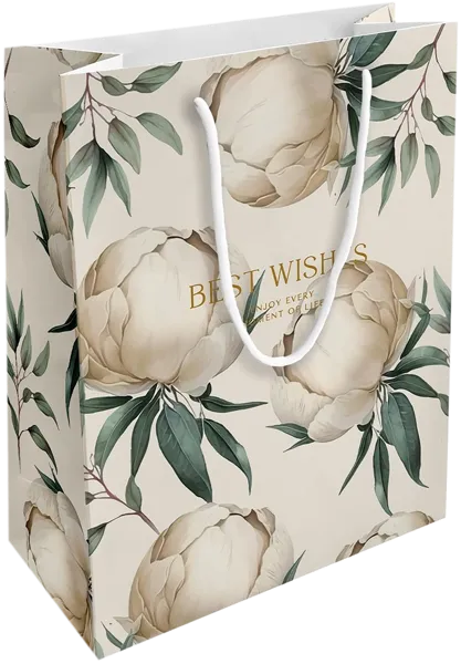 Изображение Пакет 25*32см бумажный Би Смарт пион айвори Иу Антэнг Пэкэджинг , 1 шт