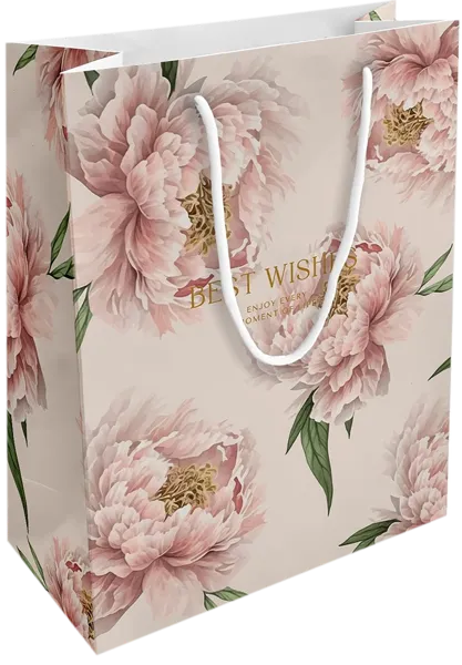 Изображение Пакет 25*32см бумажный Би Смарт пион персиковый Иу Антэнг Пэкэджинг , 1 шт