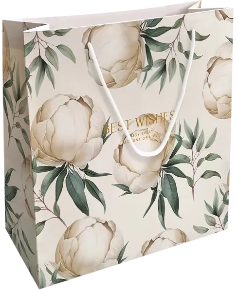 Изображение Пакет 32*32см бумажный Би Смарт пион айвори Иу Антэнг Пэкэджинг , 1 шт