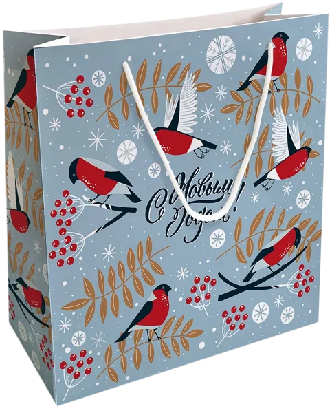 Изображение Пакет 32*32см бумажный Би Смарт фрост снегири Иу Антэнг Пэкэджинг , 1 шт
