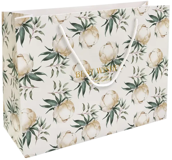 Изображение Пакет 36*26см бумажный Би Смарт пион айвори Иу Антэнг Пэкэджинг , 1 шт