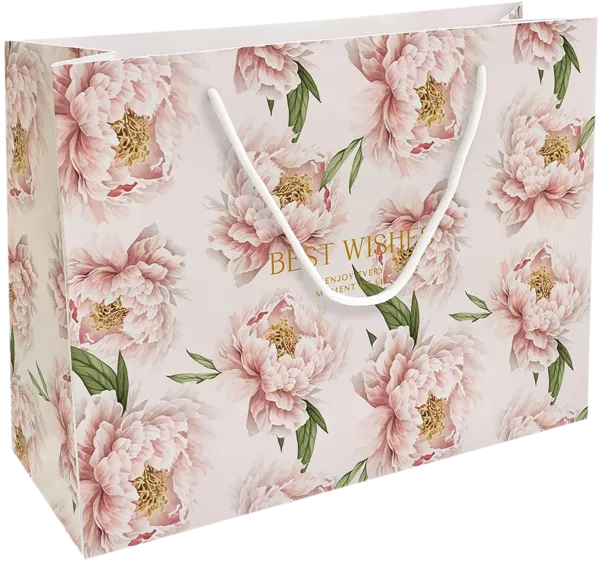 Изображение Пакет 36*26см бумажный Би Смарт пион персиковый Иу Антэнг Пэкэджинг , 1 шт