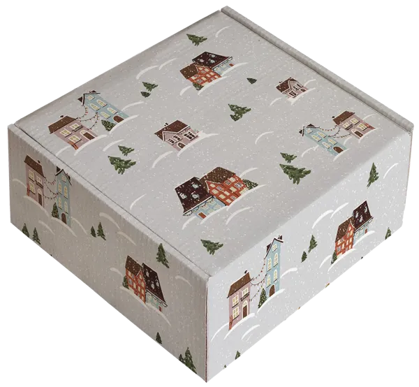 Изображение Коробка 20*20см подарочная Би Смарт новый год серая Вэньчжоу Цзяюань арт , 1 шт