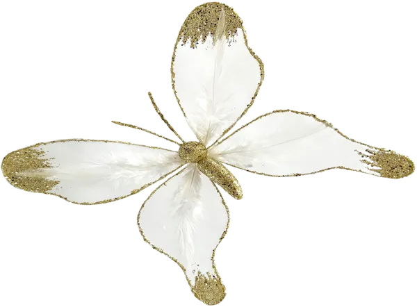 Изображение Елочное украшение 20см на клипсе Валма бабочка золотистая Феникс-Презент ООО , 1 шт