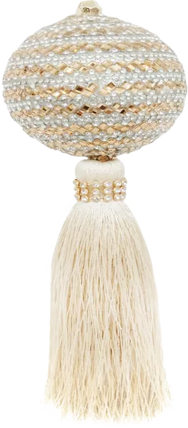 Изображение Подвеска 19,5см Мэджик Тайм шар кисточка бежевая Феникс-Презент ООО , 1 шт