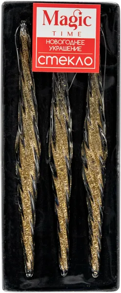 Изображение Подвеска 14см стекло Мэджик Тайм сосульки Феникс-Презент ООО , 3 шт