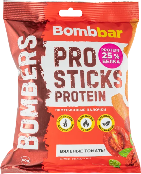 Изображение Чипсы кукурузные Бомббар протеин вяленые томаты Фитнес Фуд м/у, 60 г