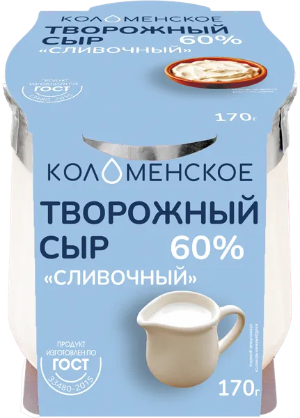 Изображение Сыр 65% творожный Коломенское сливочный Коломенское с/б, 170 г