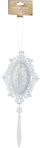 Изображение Подвеска 19см пластик Купман серебристая с бусинами Купман Интернэшнл м/у, 1 шт