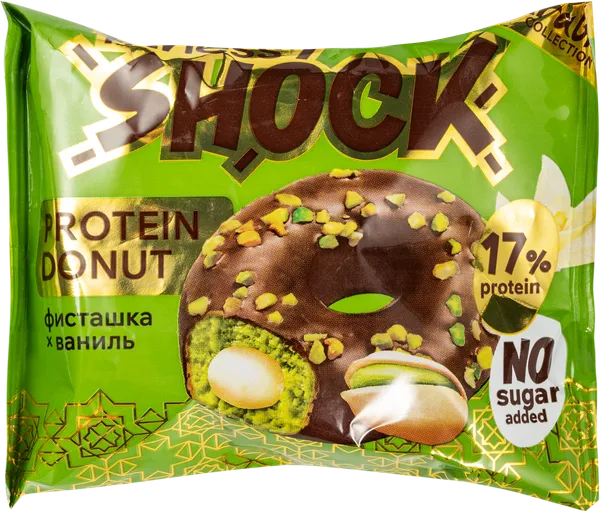 Изображение Донат протеиновый Фитнес шок фисташка ваниль Фитнес десерты м/у, 70 г