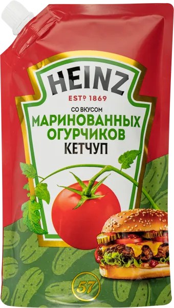 Изображение Кетчуп томатный Хайнц маринованные огурчики Петропродукт м/у, 320 г
