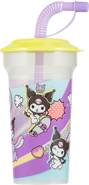 Изображение Стакан 420мл пластик НД плэй куроми с трубочкой Хуанъянь Тайлай , 1 шт