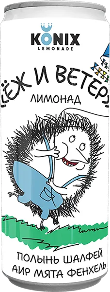 Изображение Напиток газ Коникс еж в тайге лимонад Брюхаб ООО ж/б, 0,33 л