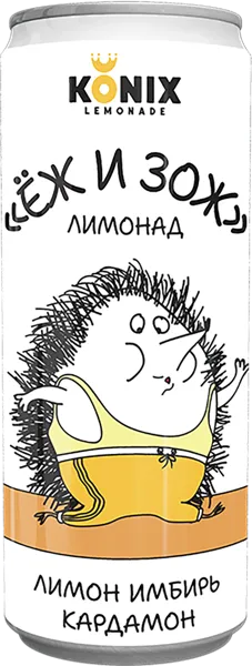 Изображение Напиток газ Коникс еж и зож лимонад Брюхаб ООО ж/б, 0,33 л