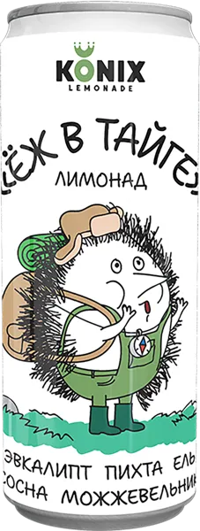 Изображение Напиток газ Коникс еж и ветер лимонад Брюхаб ООО ж/б, 0,33 л