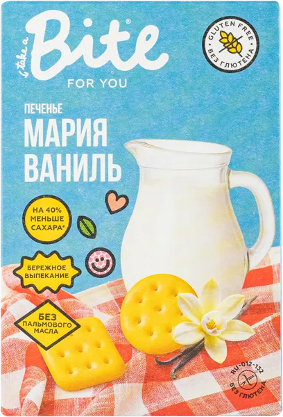 Изображение Печенье без глютена Байт Мария ваниль Биофудлаб кор, 100 г