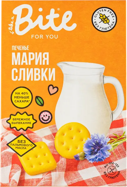 Изображение Печенье без глютена Байт Мария сливки Биофудлаб кор, 100 г