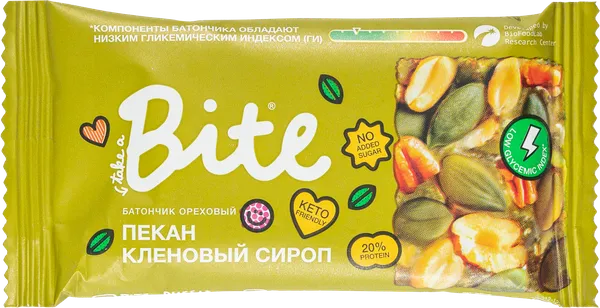 Изображение Батончик ореховый Байт пекан-кленовый сироп Биофудлаб флоупак, 30 г