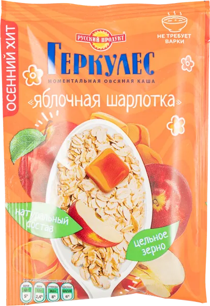 Изображение Каша овсяная Русский продукт яблочная шарлотка Русский продукт м/у, 40 г